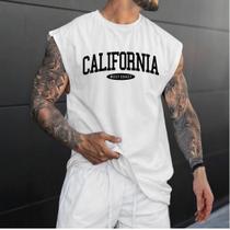 Camiseta Regata Oversized Masculina Cavada Academia California Treino Camiseta Regata Oversized Masculina Cavada Academia California Treino
