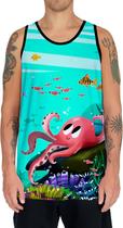 Camiseta Regata Paisagem Fundo do Mar Peixes Animais HD 8