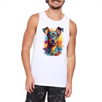 Camiseta Regata Pinscher Watercolor Arte Camiseta Regata Pinscher Watercolor Arte