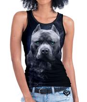 Camiseta regata Pitbull FEMININA Animal Cachorro Cao Adulto Camiseta regata Pitbull FEMININA Animal Cachorro Cao Adulto