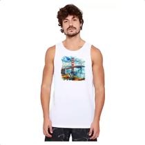 Camiseta Regata Ponte Golden Gate watercolor