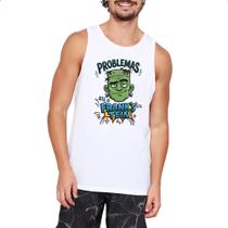 Camiseta Regata Problemas ate o Franks Tein Camiseta Regata Problemas ate o Franks Tein