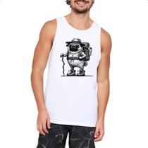 Camiseta Regata Pug aventureiro