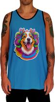 Camiseta Regata Rave Cachorro Psicodélico Good Vibe Psico 3 Camiseta Regata Rave Cachorro Psicodélico Good Vibe Psico 3