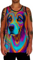Camiseta Regata Rave Cachorro Psicodélico Good Vibe Psico 5 Camiseta Regata Rave Cachorro Psicodélico Good Vibe Psico 5