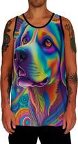 Camiseta Regata Rave Cachorro Psicodélico Good Vibe Psico 6 Camiseta Regata Rave Cachorro Psicodélico Good Vibe Psico 6