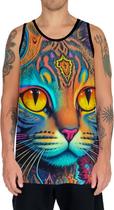 Camiseta Regata Rave Gato Psicodélico Good Vibe Psicodelia 6 Camiseta Regata Rave Gato Psicodélico Good Vibe Psicodelia 6