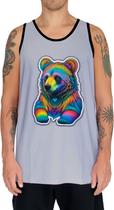 Camiseta Regata Rave Urso Psicodélico Arco Iris Good Vibes 1 Camiseta Regata Rave Urso Psicodélico Arco Iris Good Vibes 1