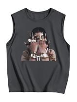 Camiseta regata Roseeek Retro Graphic para homens cinza escuro XXL Camiseta regata Roseeek Retro Graphic para homens cinza escuro XXL