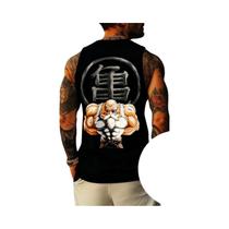 Camiseta Regata Sem Mangas Super Saiyan Master Roshi Dragon Ball Gym Harajuku Primavera Verão