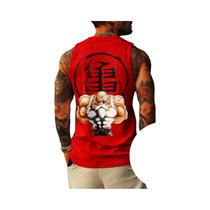 Camiseta Regata Sem Mangas Super Saiyan Master Roshi Dragon Ball Gym Harajuku Primavera Verão Casual