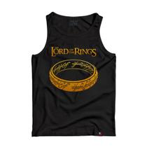 Camiseta Regata Senhor Dos Anéis Estampa Dourada Hobbits Camiseta Regata Senhor Dos Anéis Estampa Dourada Hobbits