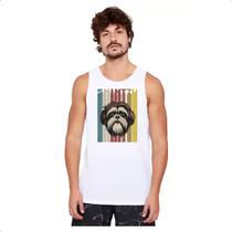 Camiseta Regata Shih-tzu retro vintage Camiseta Regata Shih-tzu retro vintage