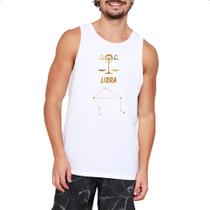 Camiseta Regata Signo Libra Constelacao Dourada