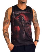 Camiseta Regata Skull Caveira Foice Morte Dryfit Treino Academia