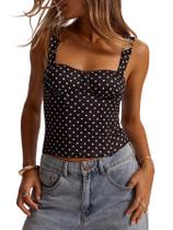 Camiseta regata SOLY HUX feminina com estampa de bolinhas, corpete Camiseta regata SOLY HUX feminina com estampa de bolinhas, corpete