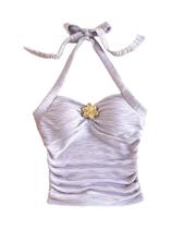 Camiseta regata SOLY HUX para menina, franzida de verão, malva, roxa, 11Y