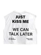 Camiseta regata SweatyRocks Slogan Graphic, sem mangas, musculosa masculina Camiseta regata SweatyRocks Slogan Graphic, sem mangas, musculosa masculina