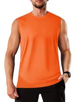 Camiseta regata TACVASEN Gym Workout Atlética Musculação Masculina Laranja