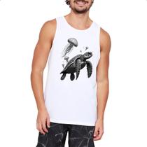 Camiseta Regata Tartaruga Marinha e Aguas vivas