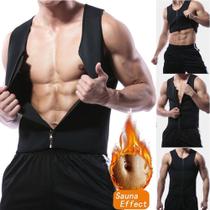 Camiseta regata térmica queima gordura modeladora com zíper efeito sauna redutor de medidas