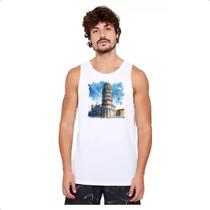 Camiseta Regata Torre de Pizza watercolor