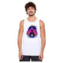 Camiseta Regata Torre Eiffel Sunset Splash