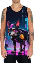 Camiseta Regata Tshirt Animais Cyberpunk Cachorro Cão Dog 2 Camiseta Regata Tshirt Animais Cyberpunk Cachorro Cão Dog 2
