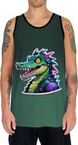 Camiseta Regata Tshirt Animais Cyberpunk Crocodilo Jacaré HD