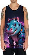 Camiseta Regata Tshirt Animais Cyberpunk Hipopotamo Africa - Enjoy Shop