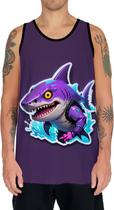 Camiseta Regata Tshirt Animais Cyberpunk Tubarão Mar Tecno Camiseta Regata Tshirt Animais Cyberpunk Tubarão Mar Tecno