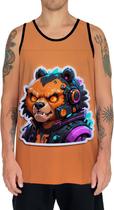 Camiseta Regata Tshirt Animais Cyberpunk Urso Marrom HD 1