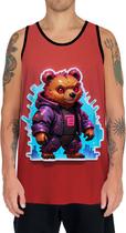 Camiseta Regata Tshirt Animais Cyberpunk Urso Marrom HD 3