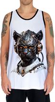 Camiseta Regata Tshirt Animais Óculos Pantera Fone Moderna 1 Camiseta Regata Tshirt Animais Óculos Pantera Fone Moderna 1