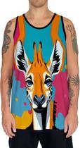 Camiseta Regata Tshirt Animal Savana Girafa Pop Art Retrato