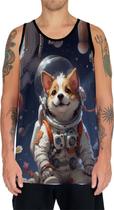 Camiseta Regata Tshirt Cachorro Astronauta Cão Lua Marte 2