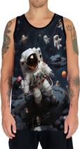 Camiseta Regata Tshirt Estampa Astronauta Lua Galaxia HD 2 Camiseta Regata Tshirt Estampa Astronauta Lua Galaxia HD 2