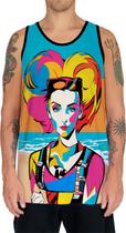 Camiseta Regata Tshirt Estampa Mu.lher Loira Pop Art Moda 4