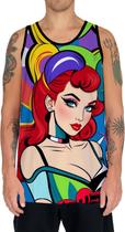 Camiseta Regata Tshirt Estampa Mu.lher Ruiva Pop Art Moda 1