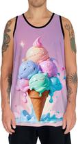 Camiseta Regata Tshirt Estampa Sorvetes Sorvetinhos Verão 2
