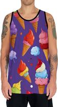 Camiseta Regata Tshirt Estampa Sorvetes Sorvetinhos Verão 4