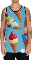 Camiseta Regata Tshirt Estampa Sorvetes Sorvetinhos Verão 7
