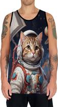 Camiseta Regata Tshirt Gatinho Astronauta Cão Lua Marte 3 Camiseta Regata Tshirt Gatinho Astronauta Cão Lua Marte 3