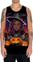 Camiseta Regata Tshirt Halloween Bruxa Afro Terror Negra 1