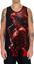 Camiseta Regata Tshirt Instrumento Saxofone Saxofonista HD 1