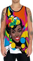 Camiseta Regata Tshirt Mu.lher Negra Preta PopArt Cultura 3