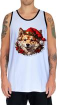 Camiseta Regata Tshirt Natal Festa Cachorro Samoieda Neve Camiseta Regata Tshirt Natal Festa Cachorro Samoieda Neve