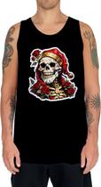 Camiseta Regata Tshirt Natal Festa Papai Noel Caveira Dark 3 - Enjoy Shop