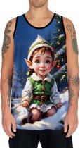 Camiseta Regata TShirt Natal Festas Be.be Elfo Duende Noel