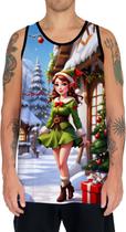 Camiseta Regata Tshirt Natal Festas Elfa Duende Neve HD 2